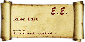 Edler Edit névjegykártya